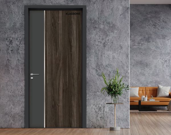 Cửa gắn chỉ nhôm <br> kết hợp băng màu KL301 - Hình ảnh 2